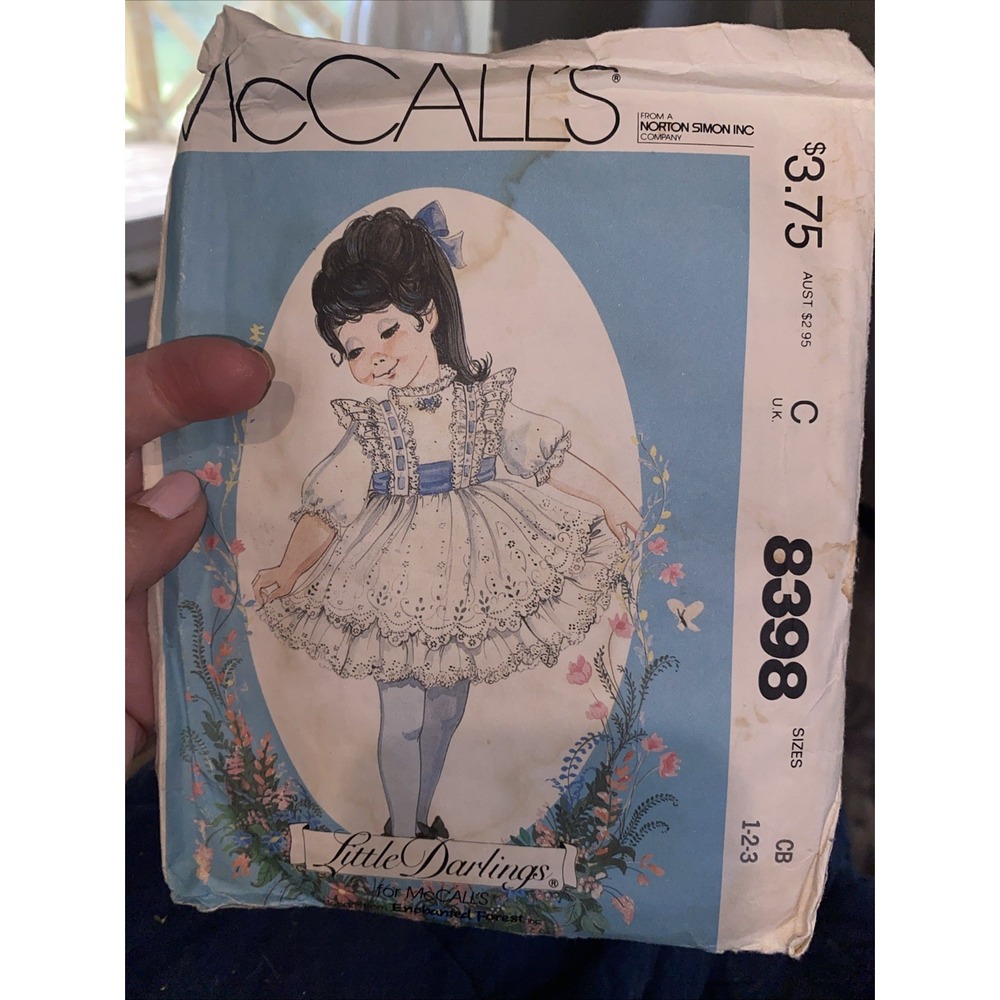 McCall's 8398 Little Darlings Toddlers & Childrens Dress & Sash Pattern CUT